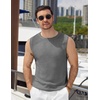 image:imageCOOFANDY Mens Casual Knitted Tank Tops Crew Neck Sleeveless Muscle T Shirts Summer Beach TopsHeather Gray