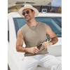 image:imageCOOFANDY Mens Casual Knitted Tank Tops Crew Neck Sleeveless Muscle T Shirts Summer Beach TopsKhaki