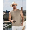 image:imageCOOFANDY Mens Casual Knitted Tank Tops Crew Neck Sleeveless Muscle T Shirts Summer Beach TopsKhaki