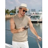 image:imageCOOFANDY Mens Casual Knitted Tank Tops Crew Neck Sleeveless Muscle T Shirts Summer Beach TopsKhaki