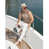 image:imageCOOFANDY Mens Casual Knitted Tank Tops Crew Neck Sleeveless Muscle T Shirts Summer Beach TopsKhaki Stripe