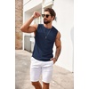 image:imageCOOFANDY Mens Casual Knitted Tank Tops Crew Neck Sleeveless Muscle T Shirts Summer Beach TopsNavy Blue