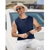 image:imageCOOFANDY Mens Casual Knitted Tank Tops Crew Neck Sleeveless Muscle T Shirts Summer Beach TopsNavy Blue