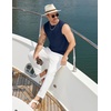 image:imageCOOFANDY Mens Casual Knitted Tank Tops Crew Neck Sleeveless Muscle T Shirts Summer Beach TopsNavy Blue