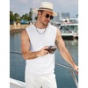 image:imageCOOFANDY Mens Casual Knitted Tank Tops Crew Neck Sleeveless Muscle T Shirts Summer Beach TopsWhite
