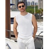 image:imageCOOFANDY Mens Casual Knitted Tank Tops Crew Neck Sleeveless Muscle T Shirts Summer Beach TopsWhite