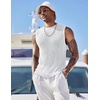 image:imageCOOFANDY Mens Casual Knitted Tank Tops Crew Neck Sleeveless Muscle T Shirts Summer Beach TopsWhite