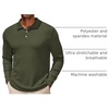 image:imageCOOFANDY Mens Casual Polo Shirts Long Sleeve Textured Knit Tee Shirt Wrok TshirtsArmy Green