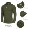 image:imageCOOFANDY Mens Casual Polo Shirts Long Sleeve Textured Knit Tee Shirt Wrok TshirtsArmy Green
