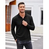 image:imageCOOFANDY Mens Casual Polo Shirts Long Sleeve Textured Knit Tee Shirt Wrok TshirtsBlack
