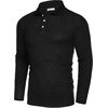 image:imageCOOFANDY Mens Casual Polo Shirts Long Sleeve Textured Knit Tee Shirt Wrok TshirtsBlack