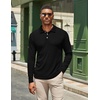 image:imageCOOFANDY Mens Casual Polo Shirts Long Sleeve Textured Knit Tee Shirt Wrok TshirtsBlack