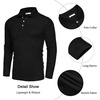 image:imageCOOFANDY Mens Casual Polo Shirts Long Sleeve Textured Knit Tee Shirt Wrok TshirtsBlack