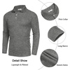 image:imageCOOFANDY Mens Casual Polo Shirts Long Sleeve Textured Knit Tee Shirt Wrok TshirtsDark Grey