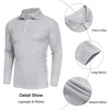 image:imageCOOFANDY Mens Casual Polo Shirts Long Sleeve Textured Knit Tee Shirt Wrok TshirtsLight Grey