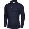 image:imageCOOFANDY Mens Casual Polo Shirts Long Sleeve Textured Knit Tee Shirt Wrok TshirtsNavy Blue