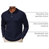 image:imageCOOFANDY Mens Casual Polo Shirts Long Sleeve Textured Knit Tee Shirt Wrok TshirtsNavy Blue