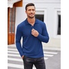 image:imageCOOFANDY Mens Casual Polo Shirts Long Sleeve Textured Knit Tee Shirt Wrok TshirtsRoyal Blue