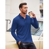 image:imageCOOFANDY Mens Casual Polo Shirts Long Sleeve Textured Knit Tee Shirt Wrok TshirtsRoyal Blue