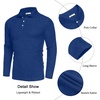 image:imageCOOFANDY Mens Casual Polo Shirts Long Sleeve Textured Knit Tee Shirt Wrok TshirtsRoyal Blue