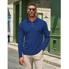 image:imageCOOFANDY Mens Casual Polo Shirts Long Sleeve Textured Knit Tee Shirt Wrok TshirtsRoyal Blue