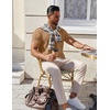 image:imageCOOFANDY Mens Cotton Henley TShirts Short Sleeve Button Casual Basic Tees Work Shirts with Split SideLight Brown