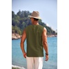 image:imageCOOFANDY Mens Cotton Linen Tank Top Shirts Casual Sleeveless Lace Up Beach Hippie Tops Bohemian Renaissance Pirate TunicArmy