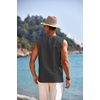 image:imageCOOFANDY Mens Cotton Linen Tank Top Shirts Casual Sleeveless Lace Up Beach Hippie Tops Bohemian Renaissance Pirate TunicCharcoal