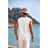 image:imageCOOFANDY Mens Cotton Linen Tank Top Shirts Casual Sleeveless Lace Up Beach Hippie Tops Bohemian Renaissance Pirate TunicWhite