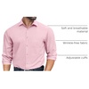 image:imageCOOFANDY Mens Dress Shirts Long Sleeve Wrinkle Free Button Down Shirts Formal Business ShirtPink