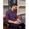 image:imageCOOFANDY Mens Dress Shirts Long Sleeve Wrinkle Free Button Down Shirts Formal Business ShirtPurple
