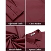image:imageCOOFANDY Mens Dress Shirts Long Sleeve Wrinkle Free Button Down Shirts Formal Business ShirtWine Red