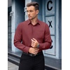 image:imageCOOFANDY Mens Dress Shirts Long Sleeve Wrinkle Free Button Down Shirts Formal Business ShirtWine Red