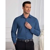 image:imageCOOFANDY Mens Dress Shirts Wrinkle Free Long Sleeve Button Down Shirt Formal Business ShirtsDark Blue