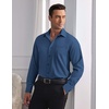 image:imageCOOFANDY Mens Dress Shirts Wrinkle Free Long Sleeve Button Down Shirt Formal Business ShirtsDark Blue