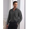 image:imageCOOFANDY Mens Dress Shirts Wrinkle Free Long Sleeve Button Down Shirt Formal Business ShirtsDark Grey