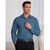 image:imageCOOFANDY Mens Dress Shirts Wrinkle Free Long Sleeve Button Down Shirt Formal Business ShirtsDeep Blue