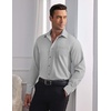 image:imageCOOFANDY Mens Dress Shirts Wrinkle Free Long Sleeve Button Down Shirt Formal Business ShirtsLight Grey