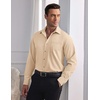 image:imageCOOFANDY Mens Dress Shirts Wrinkle Free Long Sleeve Button Down Shirt Formal Business ShirtsLight Khaki