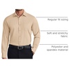image:imageCOOFANDY Mens Dress Shirts Wrinkle Free Long Sleeve Button Down Shirt Formal Business ShirtsLight Khaki