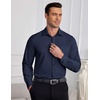 image:imageCOOFANDY Mens Dress Shirts Wrinkle Free Long Sleeve Button Down Shirt Formal Business ShirtsNavy Blue