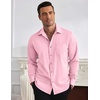 image:imageCOOFANDY Mens Dress Shirts Wrinkle Free Long Sleeve Button Down Shirt Formal Business ShirtsPink