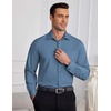 image:imageCOOFANDY Mens Dress Shirts Wrinkle Free Long Sleeve Button Down Shirt Formal Business ShirtsSlate Blue