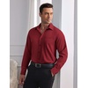 image:imageCOOFANDY Mens Dress Shirts Wrinkle Free Long Sleeve Button Down Shirt Formal Business ShirtsWine Red