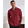 image:imageCOOFANDY Mens Dress Shirts Wrinkle Free Long Sleeve Button Down Shirt Formal Business ShirtsWine Red