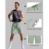 image:imageCOOFANDY Mens Gym Workout Shorts Quick Dry Athletic LooseFit Lightweight Running Shorts with Zipper PocketsLight Green