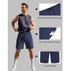 image:imageCOOFANDY Mens Gym Workout Shorts Quick Dry Athletic LooseFit Lightweight Running Shorts with Zipper PocketsNavy Ble