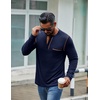 image:imageCOOFANDY Mens Henley Long Sleeve Shirts Casual Button TShirt Pullover Basic Tees with PocketA Navy Blue