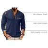 image:imageCOOFANDY Mens Henley Long Sleeve Shirts Casual Button TShirt Pullover Basic Tees with PocketA Navy Blue