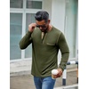 image:imageCOOFANDY Mens Henley Long Sleeve Shirts Casual Button TShirt Pullover Basic Tees with PocketArmy Green